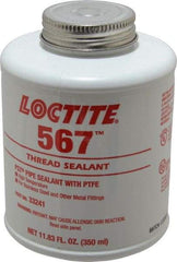 Loctite - 350 ml Brush Top Can White Pipe Sealant - Methacrylate Ester, 400°F Max Working Temp, For Sealing Metal Tapered Pipe Threads & Fittings Up to 2" - Caliber Tooling