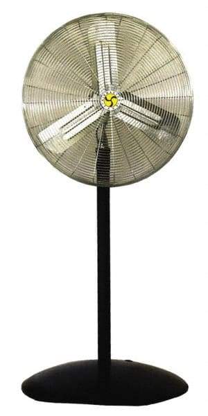 Airmaster - 30" Blade, 1/3 hp, 3,415, 5,300 & 7,185 CFM, Industrial Circulation Fan - Pedestal, 115 Volts, 2.7 Amps, 3 Speed - Caliber Tooling