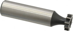 Interstate - 1/2" Diam x 1/8" Face Width, High Speed Steel, 8 Teeth, Shank Connection Woodruff Keyseat Cutter - Uncoated, 2-1/8" OAL x 1/2" Shank, Straight Teeth, ANSI 404, Old Standard 3 - Caliber Tooling