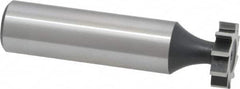 Interstate - 5/8" Diam x 5/32" Face Width, High Speed Steel, 8 Teeth, Shank Connection Woodruff Keyseat Cutter - Uncoated, 2-5/32" OAL x 1/2" Shank, Straight Teeth, ANSI 505, Old Standard 6 - Caliber Tooling