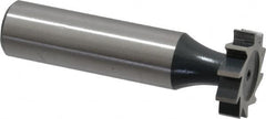 Interstate - 3/4" Diam x 3/16" Face Width, High Speed Steel, 10 Teeth, Shank Connection Woodruff Keyseat Cutter - Uncoated, 2-3/16" OAL x 1/2" Shank, Straight Teeth, ANSI 606, Old Standard 9 - Caliber Tooling