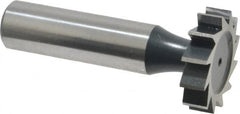 Interstate - 1" Diam x 1/4" Face Width, High Speed Steel, 12 Teeth, Shank Connection Woodruff Keyseat Cutter - Uncoated, 2-1/4" OAL x 1/2" Shank, Straight Teeth, ANSI 808, Old Standard 15 - Caliber Tooling