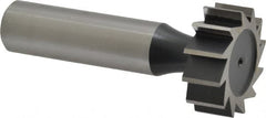 Interstate - 1" Diam x 3/8" Face Width, High Speed Steel, 12 Teeth, Shank Connection Woodruff Keyseat Cutter - Uncoated, 2-3/8" OAL x 1/2" Shank, Straight Teeth, ANSI 1208, Old Standard 152 - Caliber Tooling