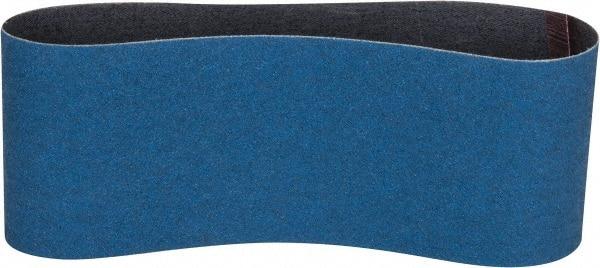 Norton - 3" Wide x 18" OAL, 80 Grit, Zirconia Alumina Abrasive Belt - Zirconia Alumina, Medium, Coated, Y Weighted Cloth Backing, Series 3X - Caliber Tooling