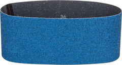 Norton - 4" Wide x 24" OAL, 36 Grit, Zirconia Alumina Abrasive Belt - Zirconia Alumina, Very Coarse, Coated, Y Weighted Cloth Backing, Series 3X - Caliber Tooling