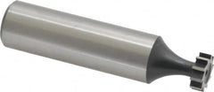 Interstate - 3/8" Diam x 1/8" Face Width, High Speed Steel, 6 Teeth, Shank Connection Woodruff Keyseat Cutter - Uncoated, 2-1/8" OAL x 1/2" Shank, Straight Teeth, ANSI 403, Old Standard 213 - Caliber Tooling