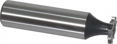 Interstate - 1/2" Diam x 1/16" Face Width, Cobalt, 10 Teeth, Shank Connection Woodruff Keyseat Cutter - Uncoated, 2-1/16" OAL x 1/2" Shank, Straight Teeth, ANSI 204, Old Standard 1 - Caliber Tooling