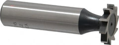 Interstate - 3/4" Diam x 1/8" Face Width, Cobalt, 10 Teeth, Shank Connection Woodruff Keyseat Cutter - Uncoated, 2-1/8" OAL x 1/2" Shank, Straight Teeth, ANSI 406, Old Standard 7 - Caliber Tooling