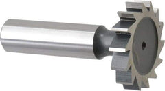 Interstate - 1-1/4" Diam x 1/4" Face Width, Cobalt, 14 Teeth, Shank Connection Woodruff Keyseat Cutter - Uncoated, 2-1/4" OAL x 1/2" Shank, Straight Teeth, ANSI 810, Old Standard 21 - Caliber Tooling