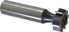 Interstate - 3/4" Diam x 1/4" Face Width, Cobalt, 10 Teeth, Shank Connection Woodruff Keyseat Cutter - Uncoated, 2-1/4" OAL x 1/2" Shank, Straight Teeth, ANSI 806, Old Standard 91 - Caliber Tooling