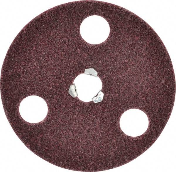 Norton - 5" Medium Grade Aluminum Oxide Deburring Disc - 5/8-11 Threaded Center Hole, Quick Change Connection - Caliber Tooling