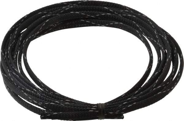 Techflex - Black/White Braided Expandable Cable Sleeve - 10' Coil Length, -103 to 257°F - Caliber Tooling