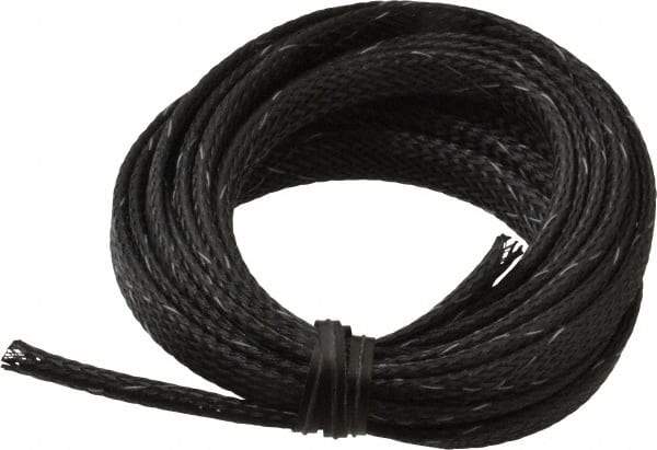 Techflex - Black/White Braided Expandable Cable Sleeve - 10' Coil Length, -103 to 257°F - Caliber Tooling