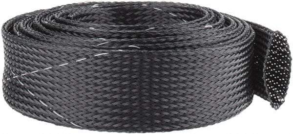 Techflex - Black/White Braided Expandable Cable Sleeve - 10' Coil Length, -103 to 257°F - Caliber Tooling