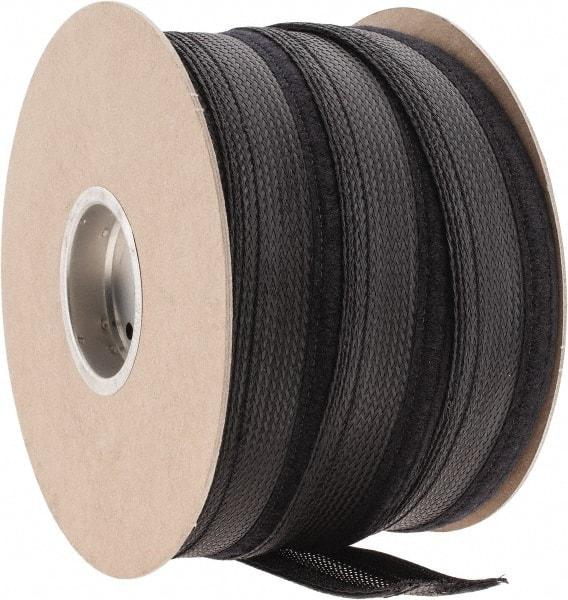 Techflex - Black Braided Cable Sleeve - 100' Coil Length, -103 to 257°F - Caliber Tooling