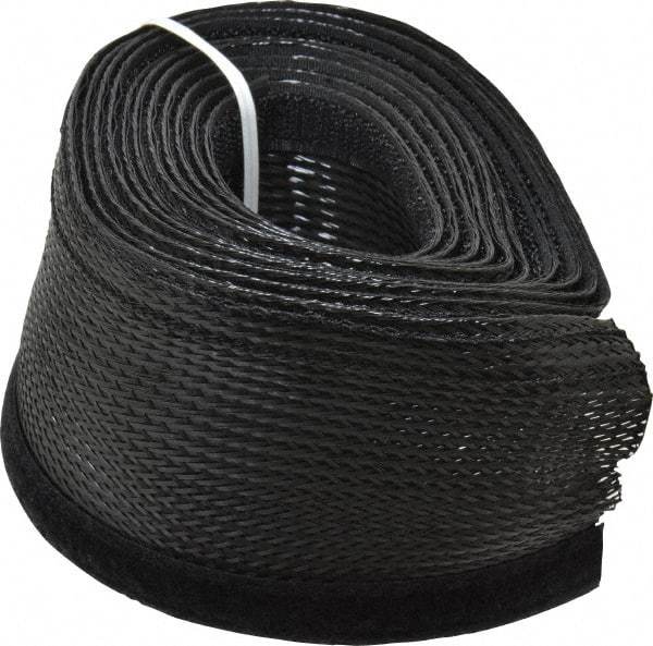 Techflex - Black Braided Cable Sleeve - 10' Coil Length, -103 to 257°F - Caliber Tooling