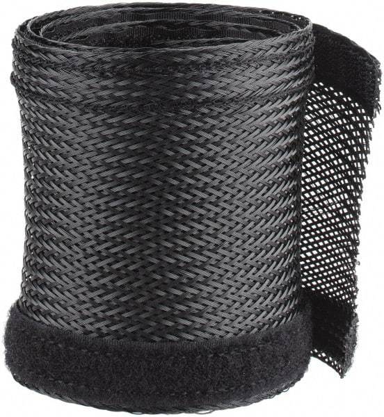 Techflex - Black Braided Cable Sleeve - 3' Coil Length, -103 to 257°F - Caliber Tooling