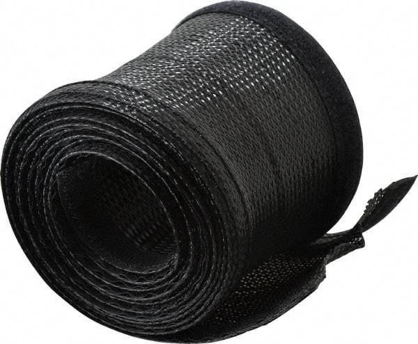 Techflex - Black Braided Cable Sleeve - 10' Coil Length, -103 to 257°F - Caliber Tooling