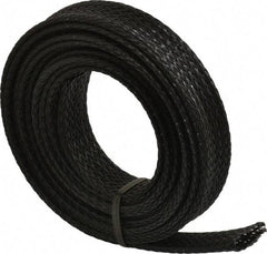 Techflex - Black Braided Expandable Cable Sleeve - 10' Coil Length, -103 to 257°F - Caliber Tooling