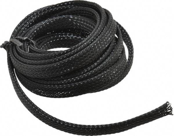 Techflex - Black Braided Expandable Cable Sleeve - 10' Coil Length, -103 to 257°F - Caliber Tooling