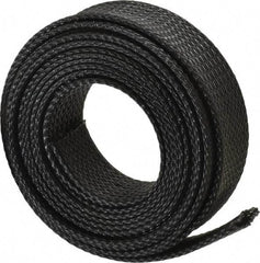 Techflex - Black Braided Expandable Cable Sleeve - 10' Coil Length, -103 to 257°F - Caliber Tooling