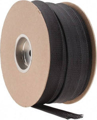 Techflex - Black Braided Expandable Cable Sleeve - 200' Coil Length, -103 to 257°F - Caliber Tooling