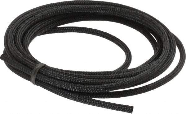 Techflex - Black Braided Expandable Cable Sleeve - 10' Coil Length, -103 to 257°F - Caliber Tooling