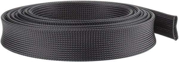 Techflex - Black Braided Expandable Cable Sleeve - 10' Coil Length, -103 to 257°F - Caliber Tooling