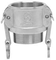 EVER-TITE Coupling Products - 3" Aluminum Cam & Groove Suction & Discharge Hose Female Coupler Male NPT Thread - Part B, 3" Thread, 125 Max psi - Caliber Tooling