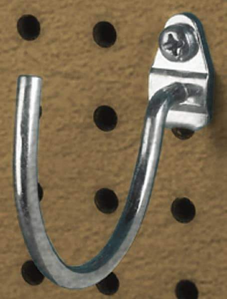 Triton - 2" ID, 3/16" Diam, 2-1/4" Long Curved Pegboard Hook - 2-5/8" Projection, Steel - Caliber Tooling