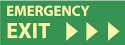 NMC - Emergency Exit, Plastic Exit Sign - 14" Wide x 5" High, Glow-in-the-Dark - Caliber Tooling