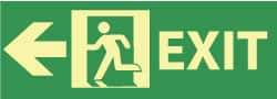 NMC - Exit, Plastic Exit Sign - 14" Wide x 5" High, Glow-in-the-Dark - Caliber Tooling