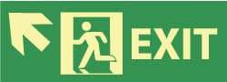 NMC - Exit, Pressure Sensitive Vinyl Exit Sign - 14" Wide x 5" High, Glow-in-the-Dark - Caliber Tooling