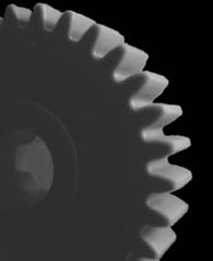 Made in USA - 24 Pitch, 1.041" Pitch Diam, 1-1/8" OD, 25 Tooth Spur Gear - 1/4" Face Width, 1/4" Bore Diam, 39/64" Hub Diam, 20° Pressure Angle, Acetal - Caliber Tooling