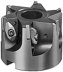 APT - 8 Inserts, 6" Cut Diam, 2" Arbor Diam, 2-3/4" Max Depth of Cut, Indexable Square-Shoulder Face Mill - 0/90° Lead Angle, 2-3/4" High, TNMG 43. Insert Compatibility, Series DM - Caliber Tooling