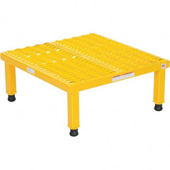 Vestil - 9" High x 24" Wide x 24" Deep, Yellow Step Stand - Steel, 500 Lb Capacity - Caliber Tooling