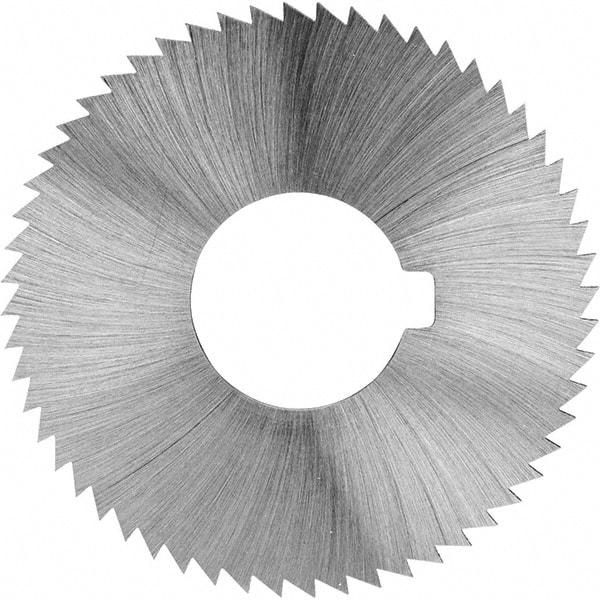 Made in USA - 2-3/4" Diam x 0.006" Blade Thickness x 1" Arbor Hole Diam, 72 Tooth Slitting and Slotting Saw - Arbor Connection, Right Hand, Uncoated, High Speed Steel, Concave Ground, Contains Keyway - Caliber Tooling