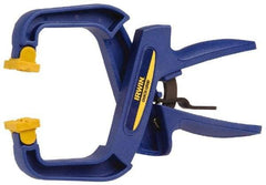 Irwin - 4" Jaw Opening Capacity, 3" Throat Depth, Spring Clamp - 75 Lb Clamping Pressure, 8" OAL - Caliber Tooling