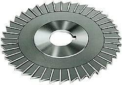 Made in USA - 6" Blade Diam x 1/8" Blade Thickness, 1-1/4" Hole, 48 Teeth, Cobalt Side Chip Saw - Straight Tooth, Arbor Connection, TiN - Caliber Tooling