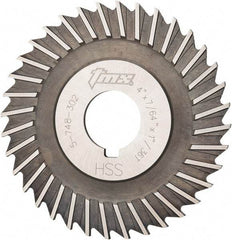 Value Collection - 4" Blade Diam x 7/64" Blade Thickness, 1" Hole, 36 Teeth, High Speed Steel Side Chip Saw - Straight Tooth, Arbor Connection, Uncoated - Caliber Tooling