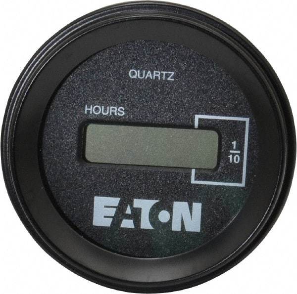 Durant - Supertwist LCD Display Hour Meter - 58.4mm High, 48DC-150DC Voltage, Solid State Hourmeter Round - Caliber Tooling