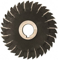 Value Collection - 5" Blade Diam x 3/16" Blade Thickness, 1" Hole, 38 Teeth, High Speed Steel Side Chip Saw - Staggered Tooth, Arbor Connection, Right Hand Cut, Uncoated, with Keyway - Caliber Tooling