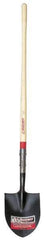 Razor-Back - 12" High x 8-3/4" Wide Round Steel Shovel - 48" Long Wood Straight Handle, Front Turned - Caliber Tooling