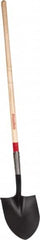 Razor-Back - 12" High x 8-7/8" Wide Round Steel Shovel - 48" Long Wood Straight Handle, Rolled - Caliber Tooling