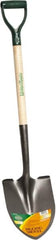 UnionTools - 11-1/2" High x 8-5/8" Wide Round Steel Shovel - 28" Long Wood D-Grip Handle, Front Turned - Caliber Tooling