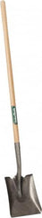 UnionTools - 11-1/2" High x 9-1/2" Wide Square Steel Shovel - 44" Long Wood Straight Handle, Rolled - Caliber Tooling