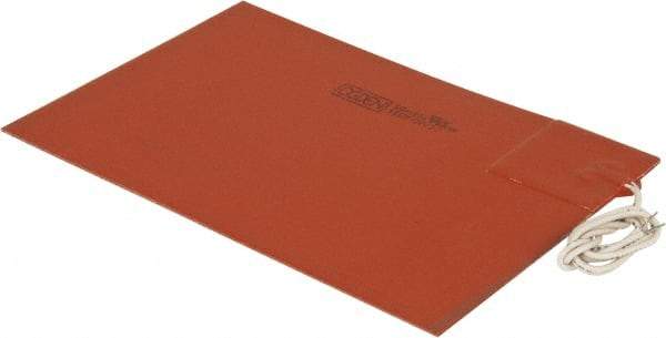 Value Collection - 9" Long x 6" Wide, Rectangular, Silicon Rubber, Standard Heat Blanket - 120 Volt, Plain Back, Use with Metal Containers - Caliber Tooling