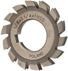 Value Collection - 1/16" Radius, 1/8" Circle Diam, 2-1/4" Cutter Diam, Arbor Connection, Concave Radius Cutter - High Speed Steel, Uncoated, 14 Teeth - Caliber Tooling