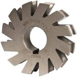 Value Collection - 7/32" Radius, 7/16" Circle Diam, 3" Cutter Diam, 7/16" Cutting Width, Arbor Connection, Concave Radius Cutter - High Speed Steel, Oxide Finish, Form Relieved, 10 Teeth - Caliber Tooling