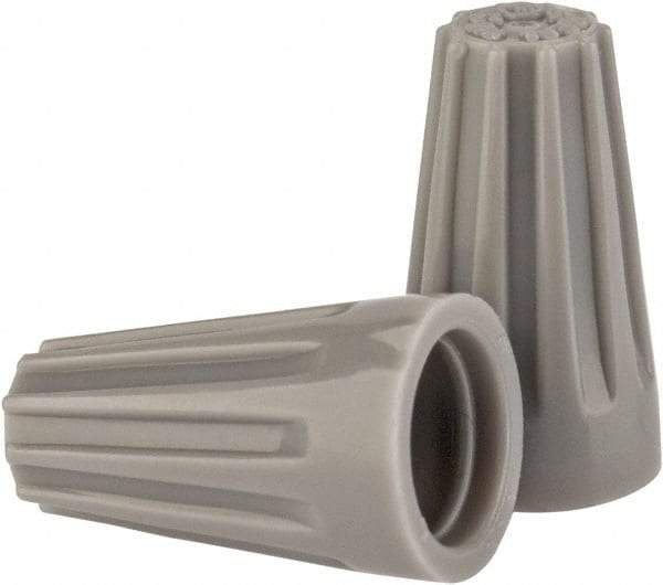 Ideal - 2, 22 to 2, 16 AWG, 300 Volt, Flame Retardant, Standard Twist on Wire Connector - Gray, 221°F - Caliber Tooling